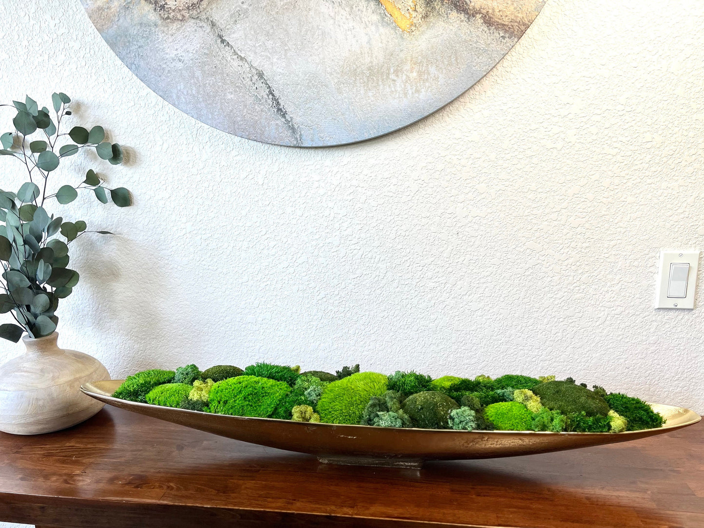 32" Preserved Moss Metal Boat Bowl