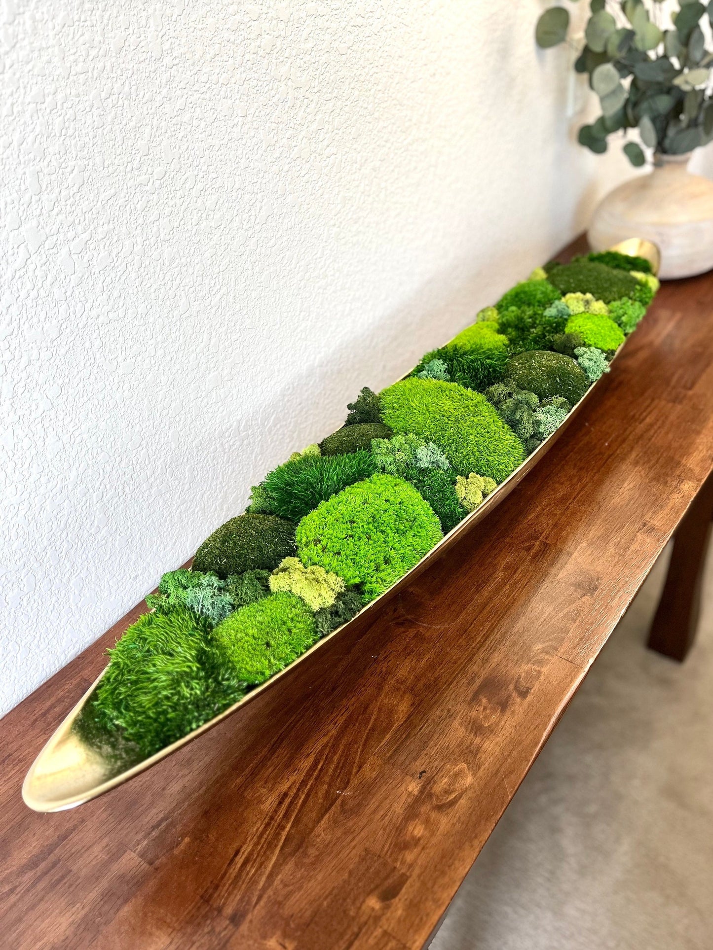 32" Preserved Moss Metal Boat Bowl