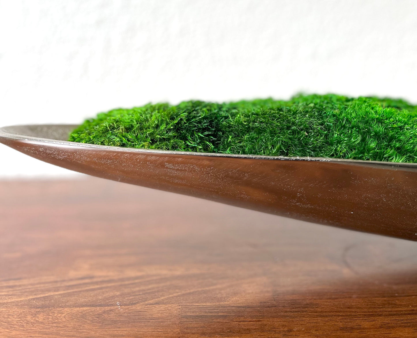 40" Preserved Moss Metal Boat Bowl