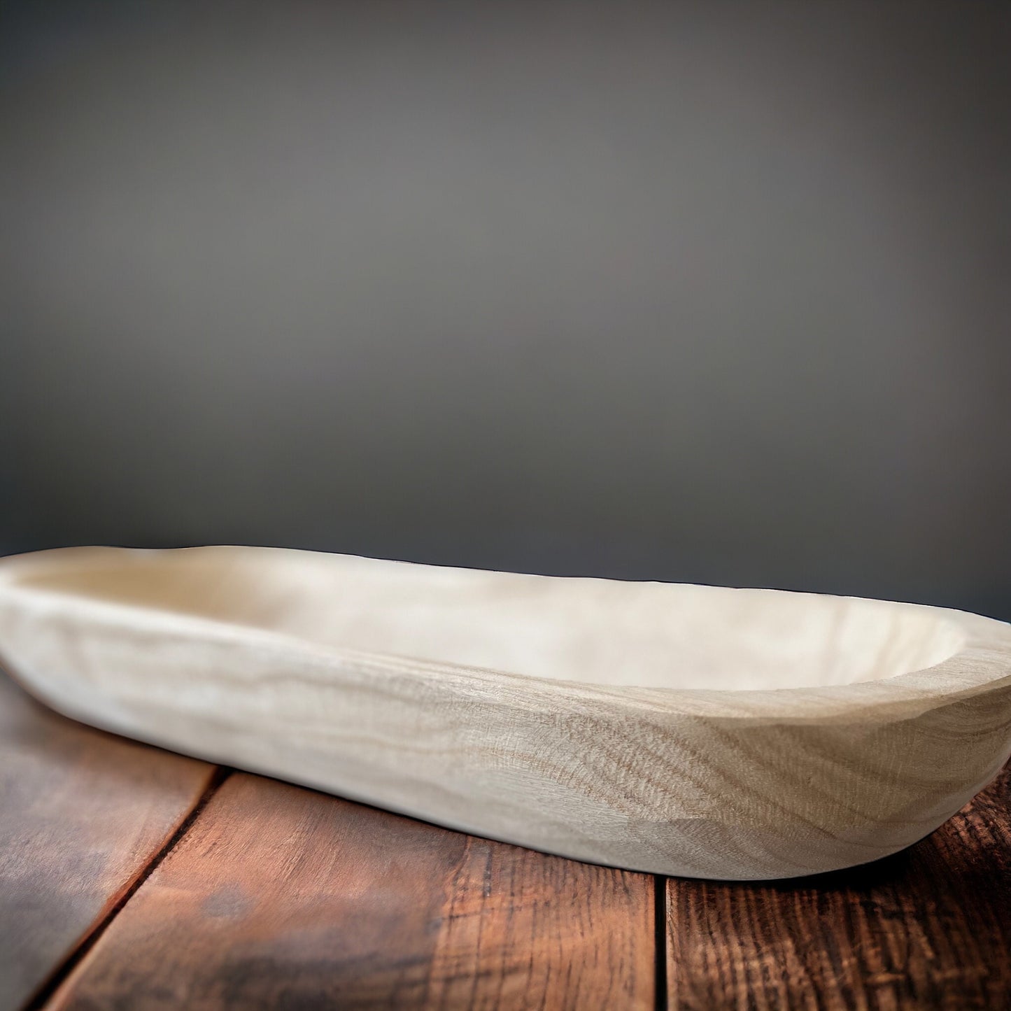 24" Hand-carved Wood Dough Decorative Bowl