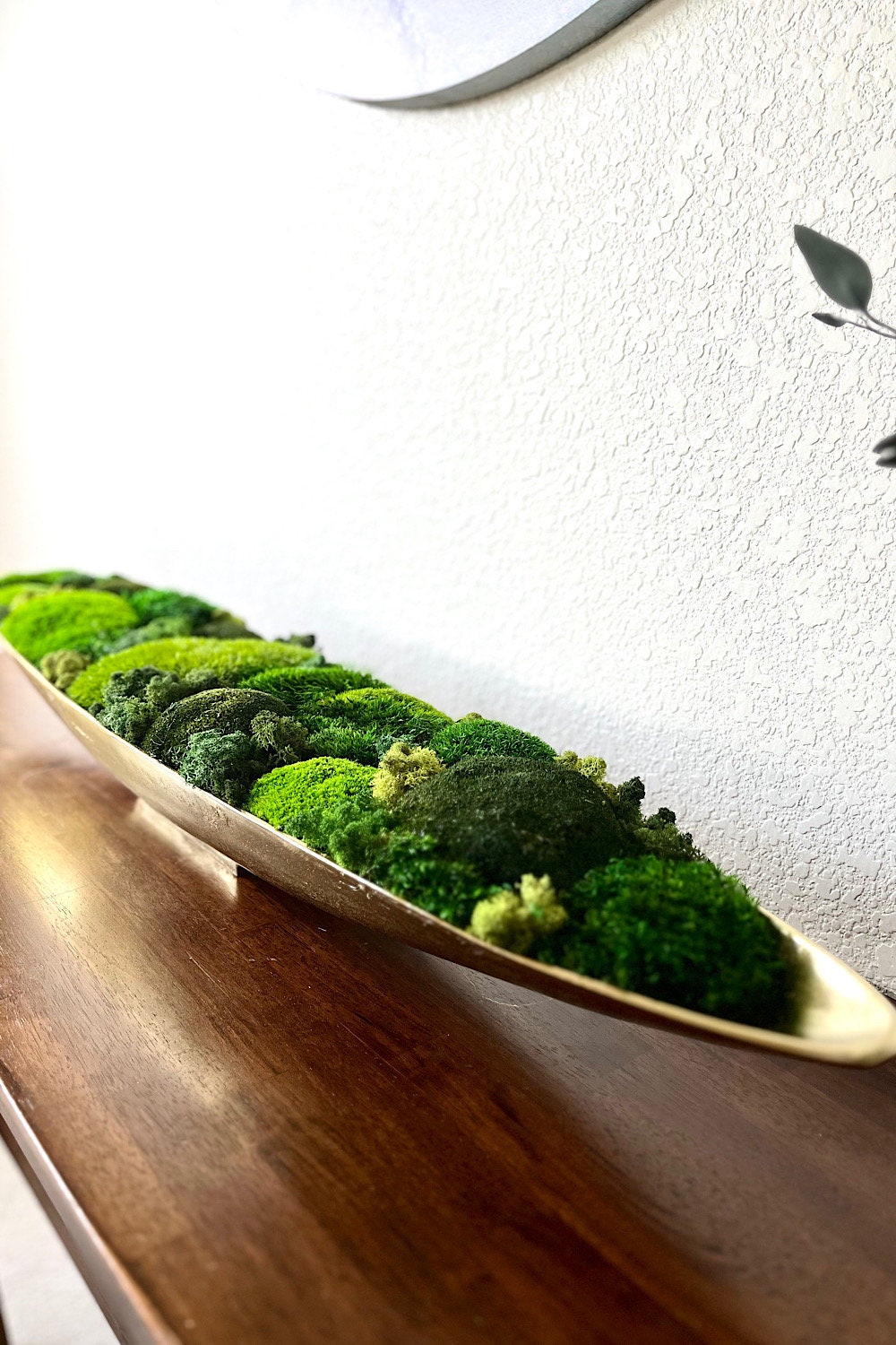 32" Preserved Moss Metal Boat Bowl