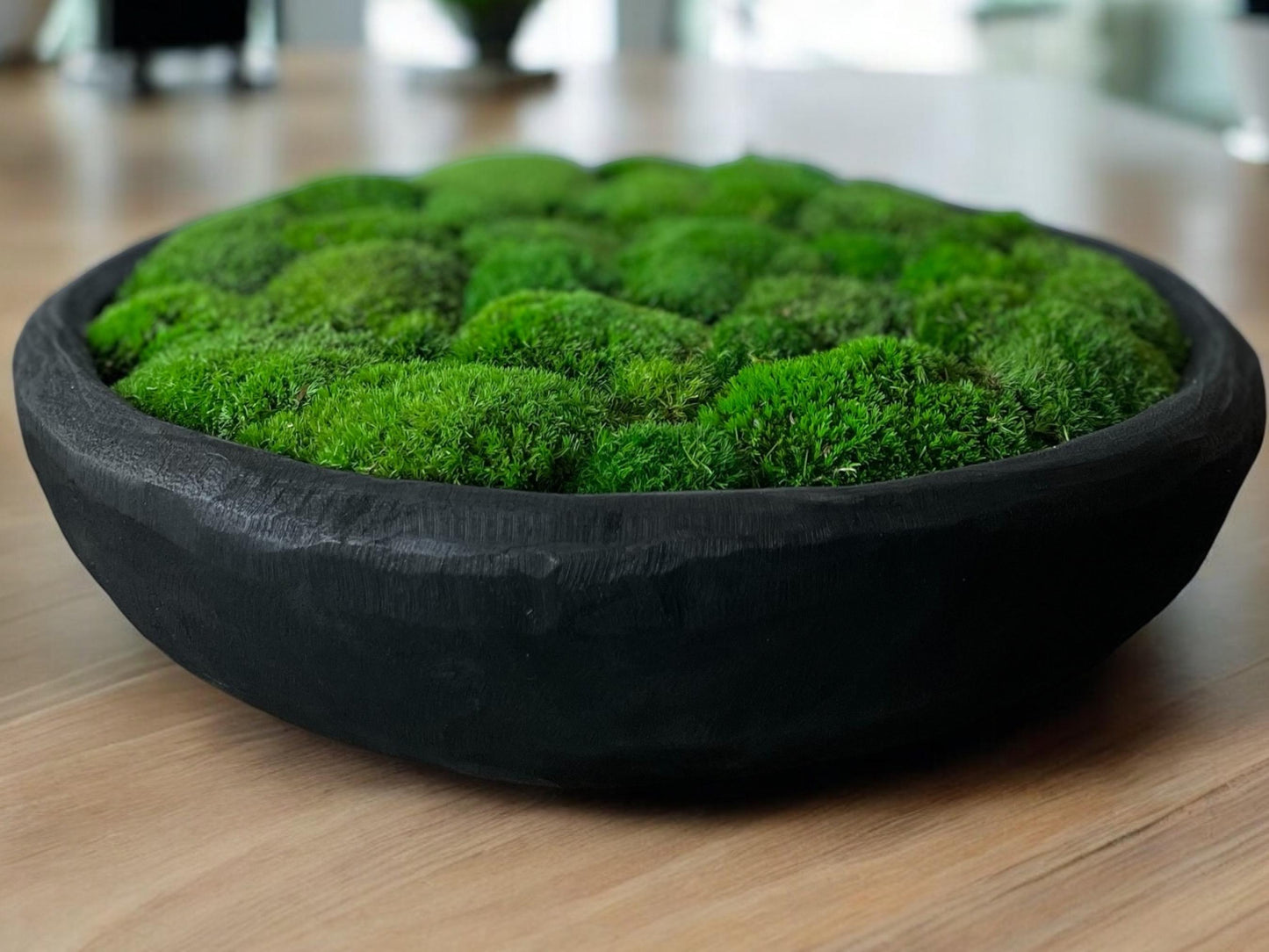 10.5" Circular Wooden Moss Bowl