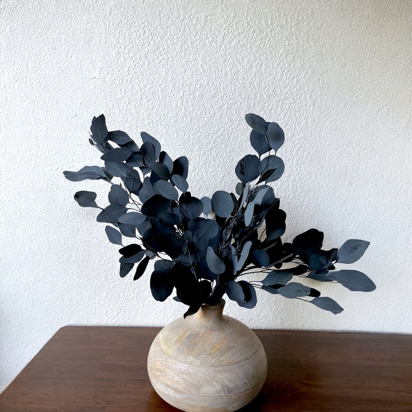 Preserved Silver Dollar Eucalyptus – Dark Green Dried Stems for Vase & Wedding Decor