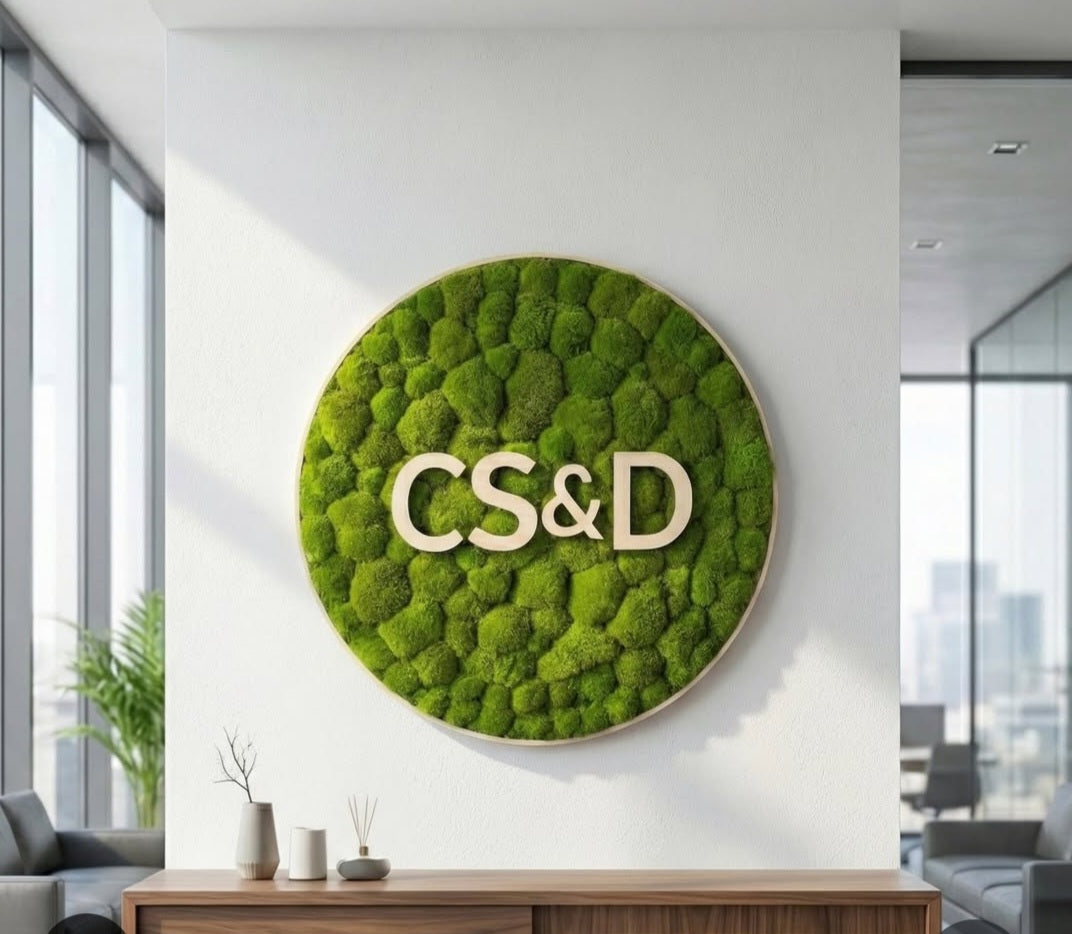 Custom Round Preserved Moss Wall Art