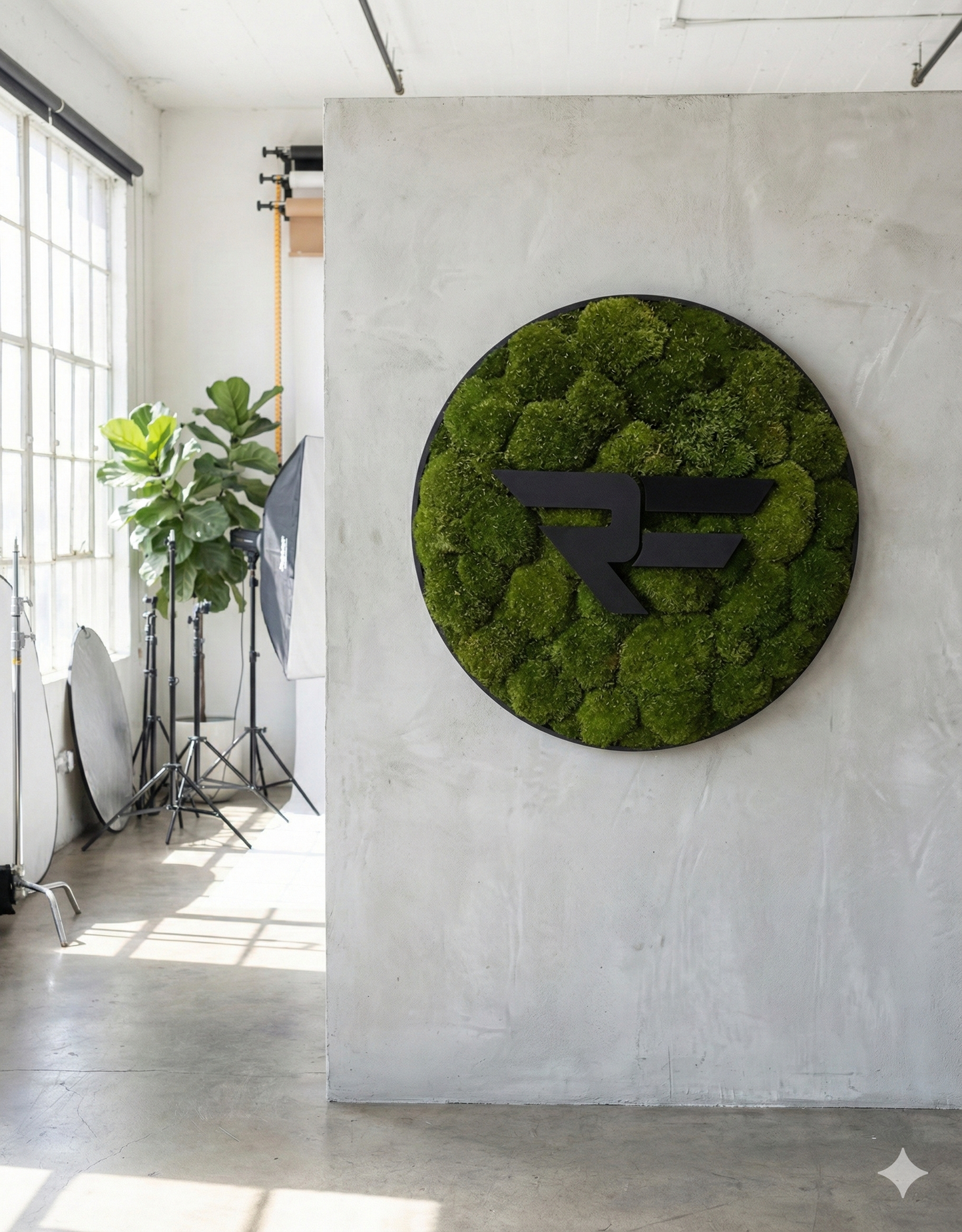 Custom Round Preserved Moss Wall Art