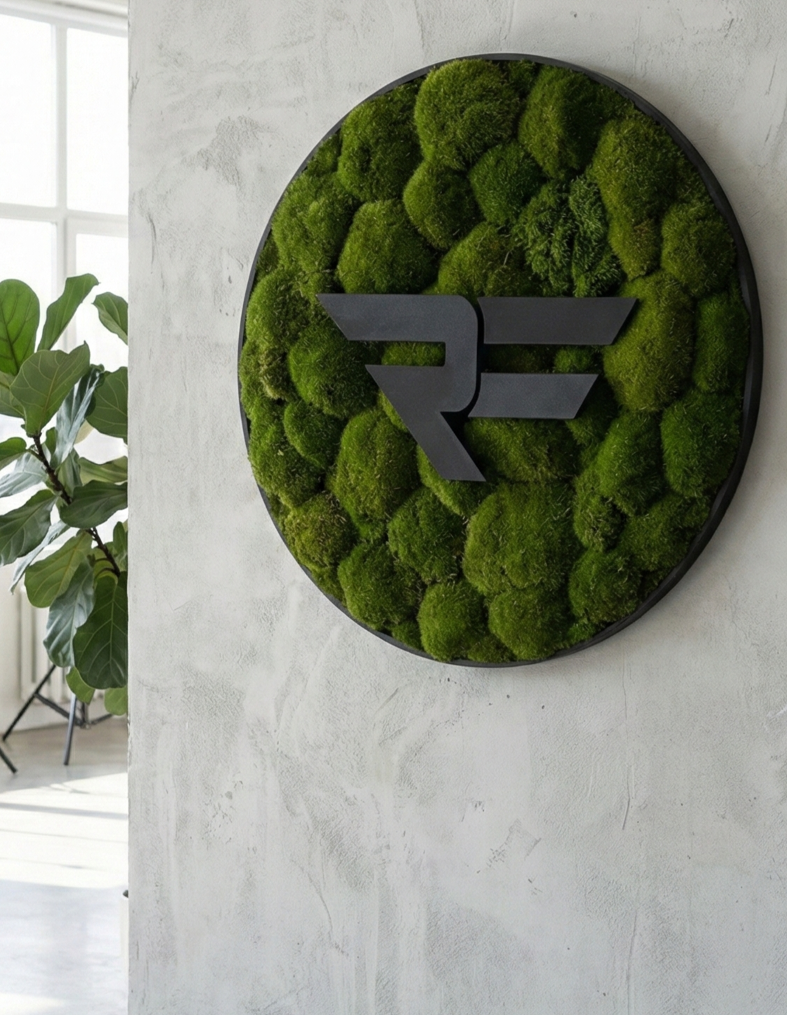 Custom Round Preserved Moss Wall Art