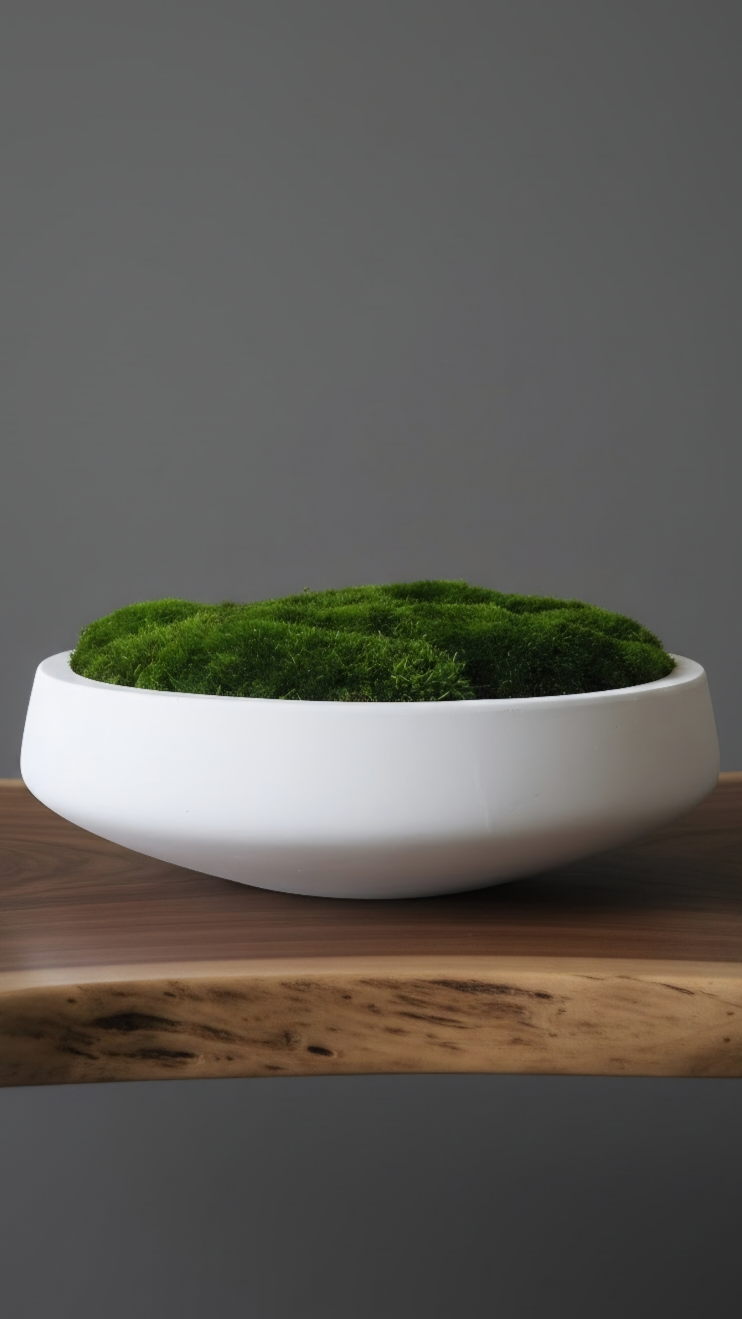 Preserved Moss Bowl – Maintenance Free Concrete Centerpiece Lasts 8+ Years