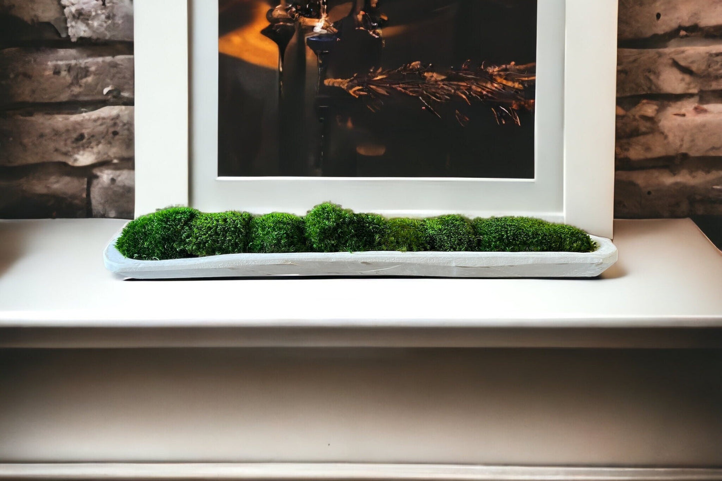 30" Long Moss Rustic Wood Dough Bowl